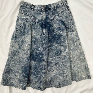 Denim A-Line flare Vintage 80s Skirt